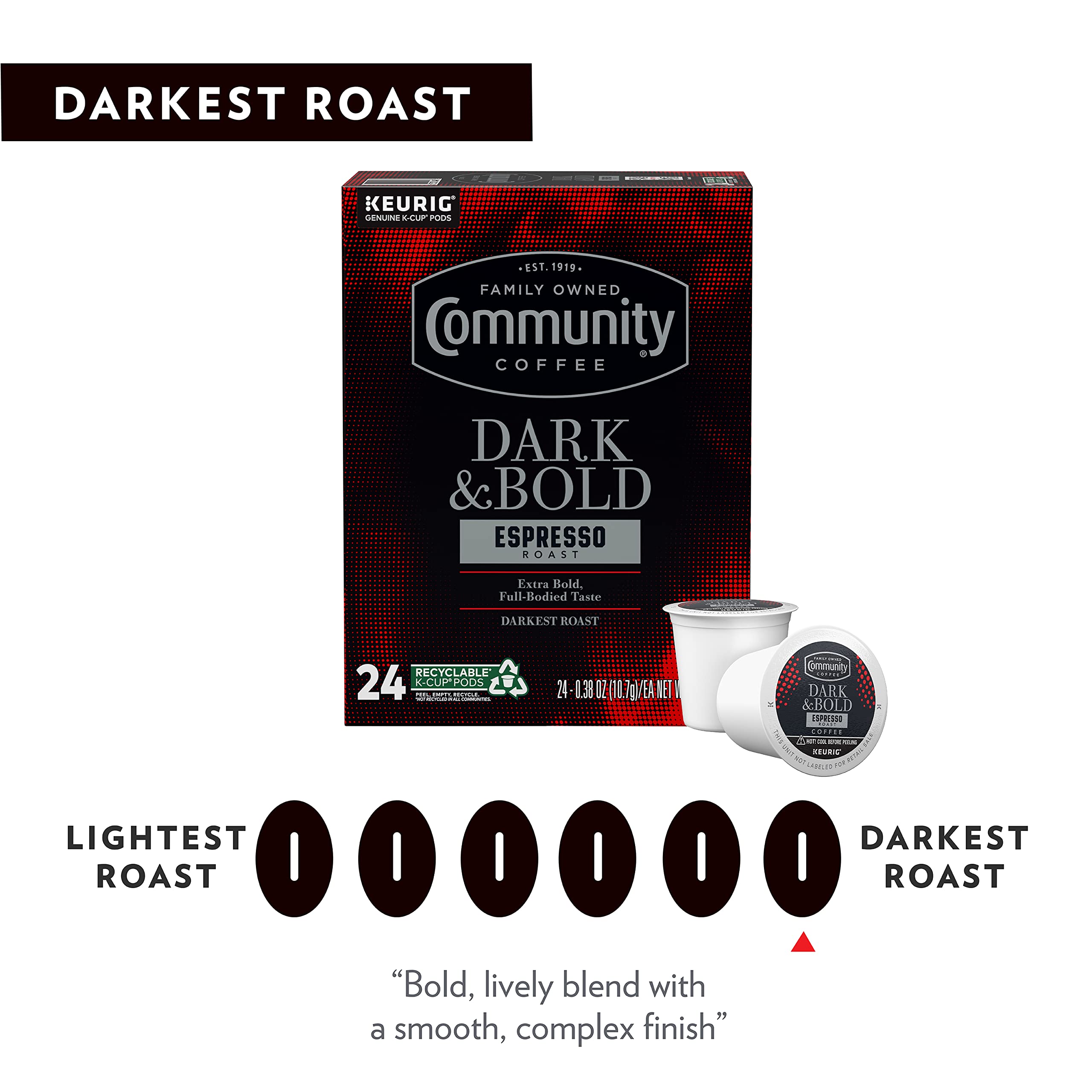 Fast brew pod for quick, satisfying espresso by Community Coffee.
