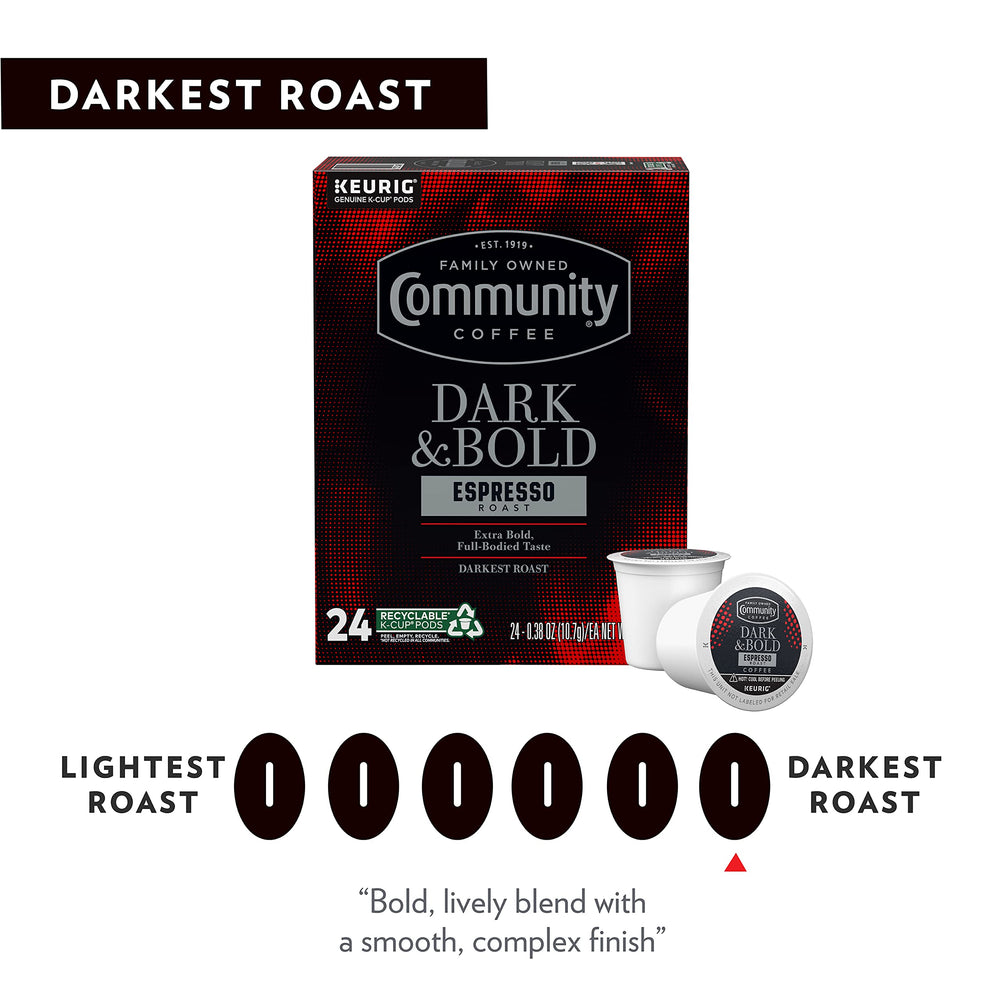 Fast brew pod for quick, satisfying espresso by Community Coffee.