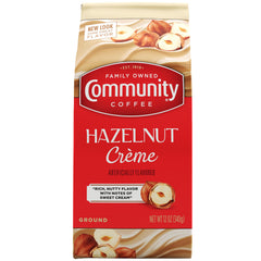 Community Coffee Hazelnut Creme ground coffee bag ready for rich home brewing