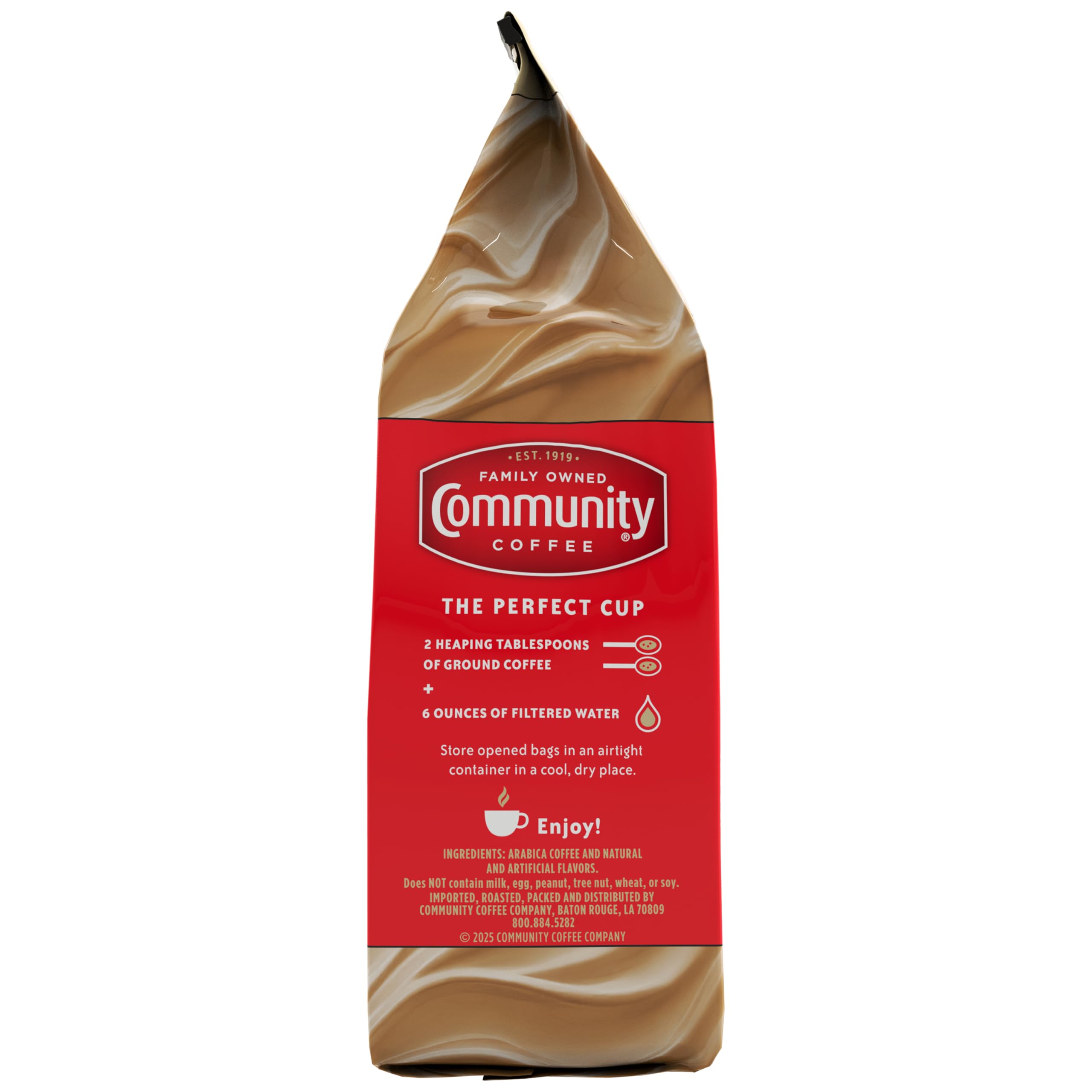 Community Coffee Hazelnut Creme roasted beans ready to grind fresh