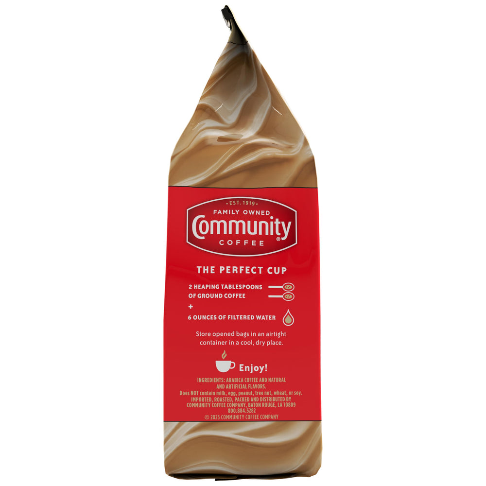 Community Coffee Hazelnut Creme roasted beans ready to grind fresh