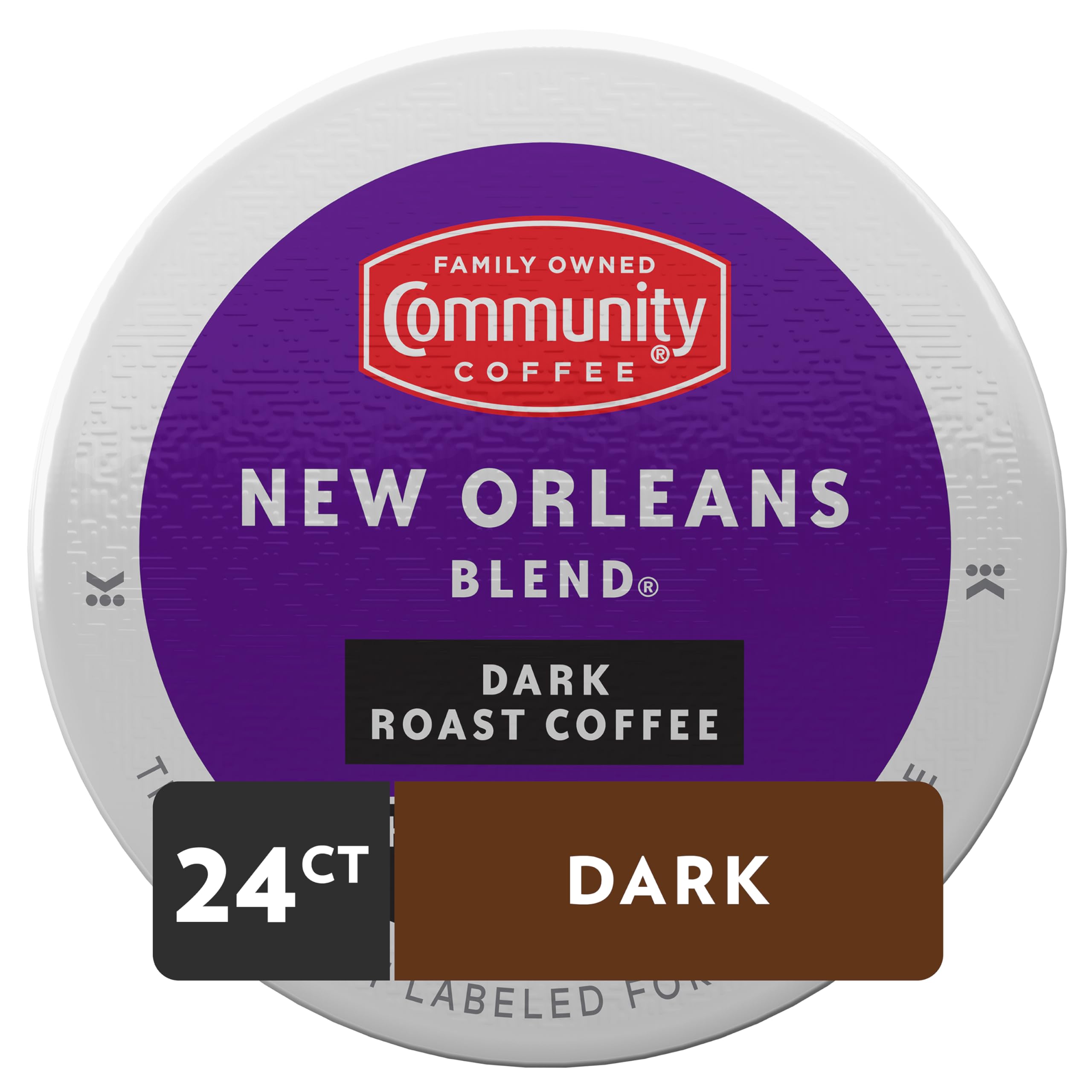Community Coffee New Orleans Blend K-Cup pods ready for fast, easy brewing with Keurig machines.