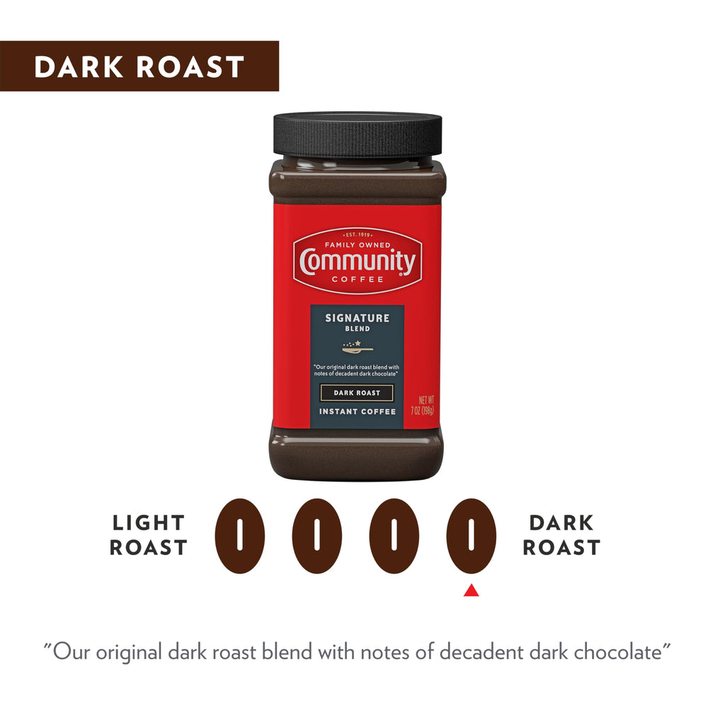 Community Coffee Rich Chocolate flavor close-up on roasted beans