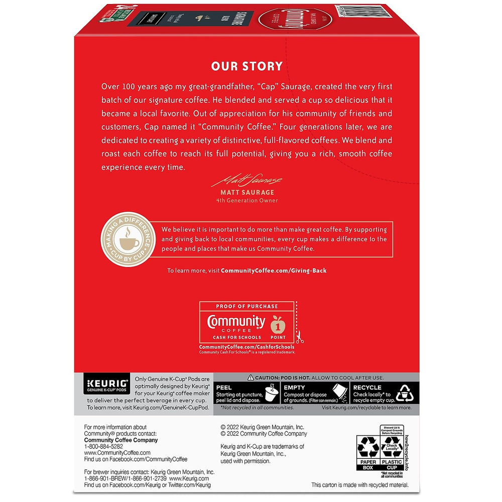 Community Coffee Signature Blend supports sustainability through responsible sourcing.
