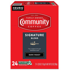 Community Coffee Signature Blend packaging keeps pods fresh and ready to brew.