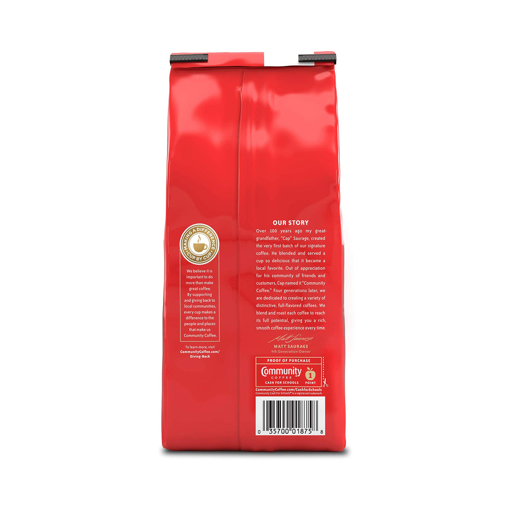 Close-up of Signature Blend whole beans ready to grind for versatility.