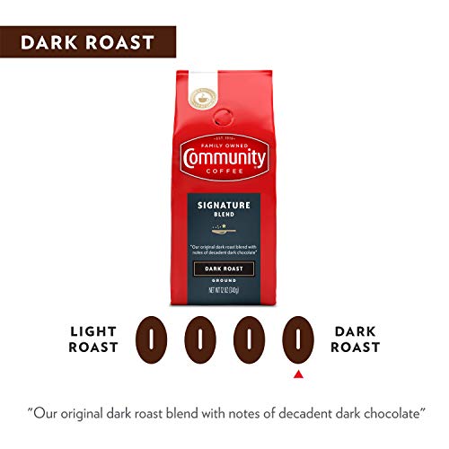 Packaging for Community Coffee Signature Dark Roast in frustration-free packaging