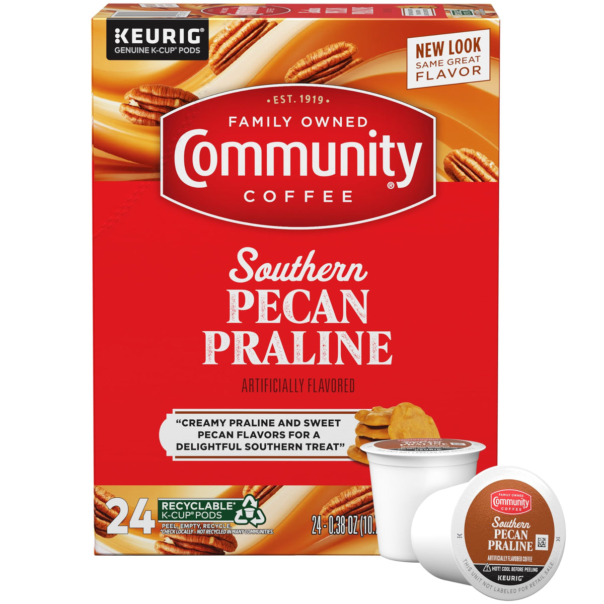 Community Coffee Southern Pecan Praline K-Cup pods ready for quick, flavorful mornings