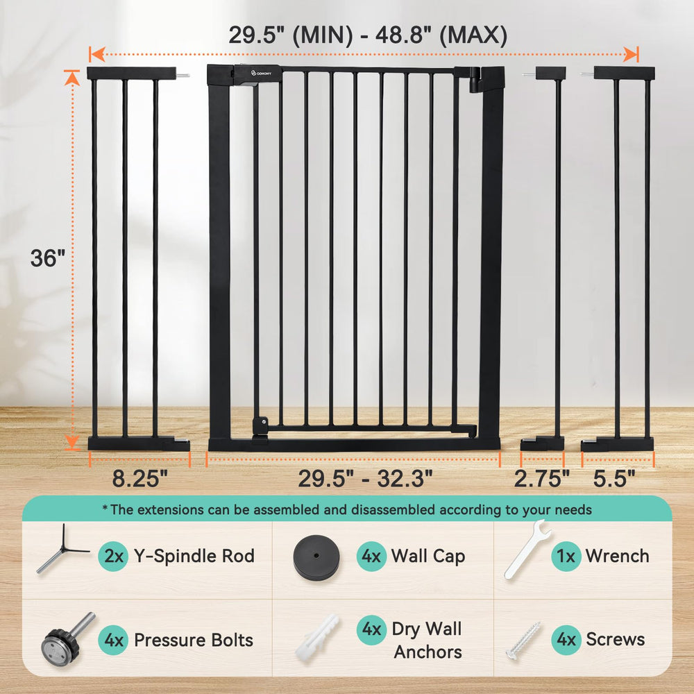 COMOMY 36-inch gate at doorway offers safe, flexible openings