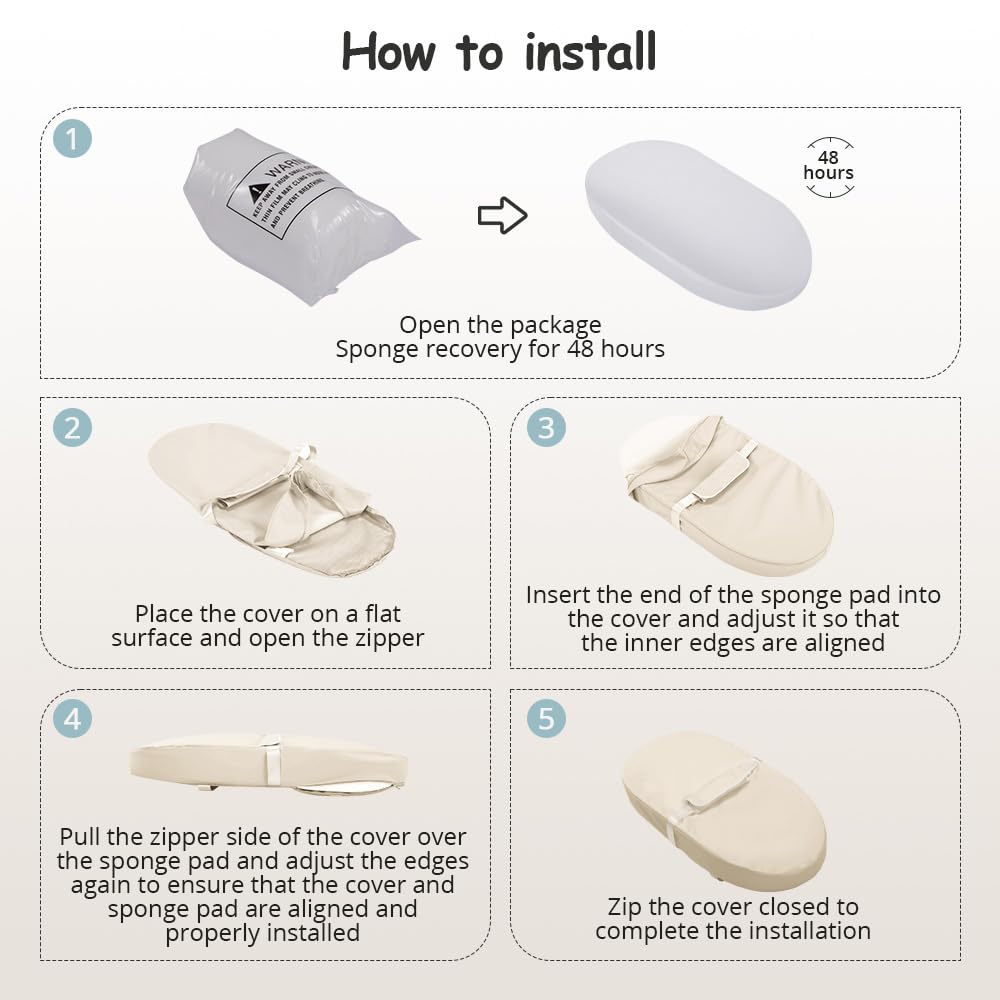 COMOMY beige changing pad complements nursery decor while offering practical protection