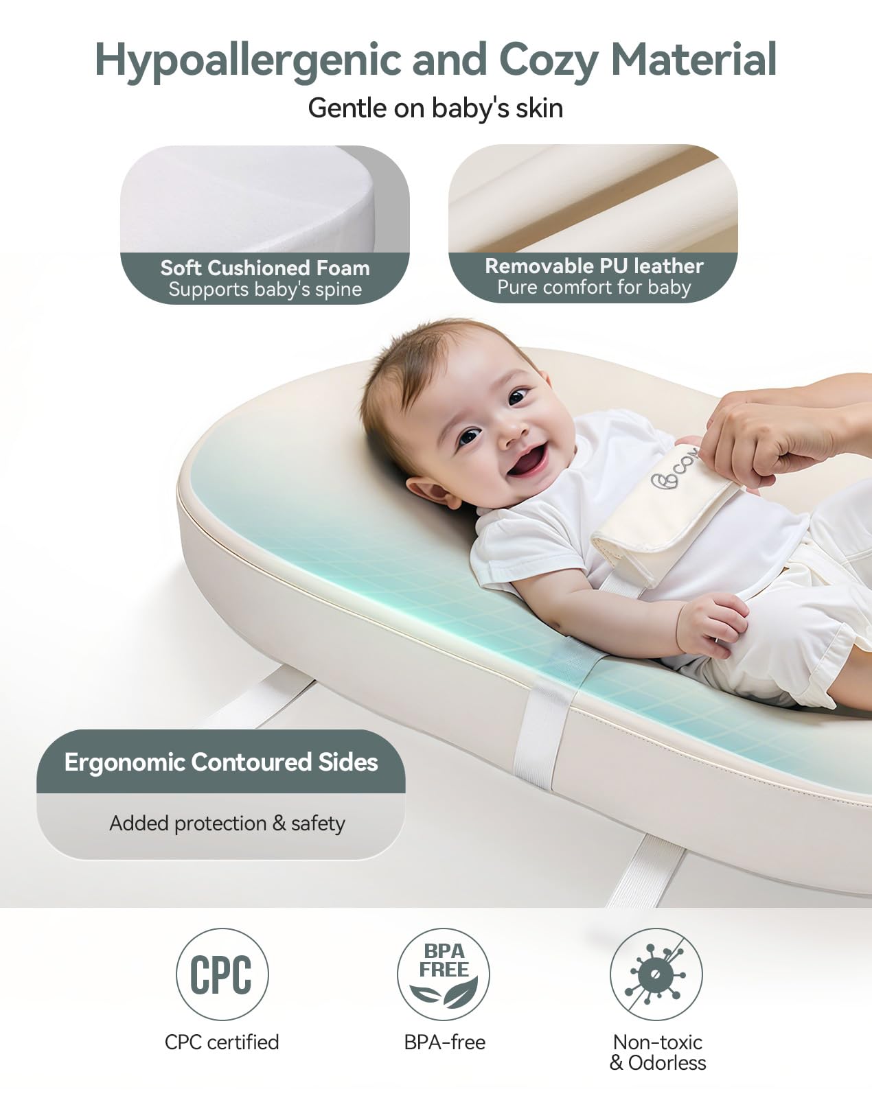 COMOMY pad with safety belt and protective cover for added stability