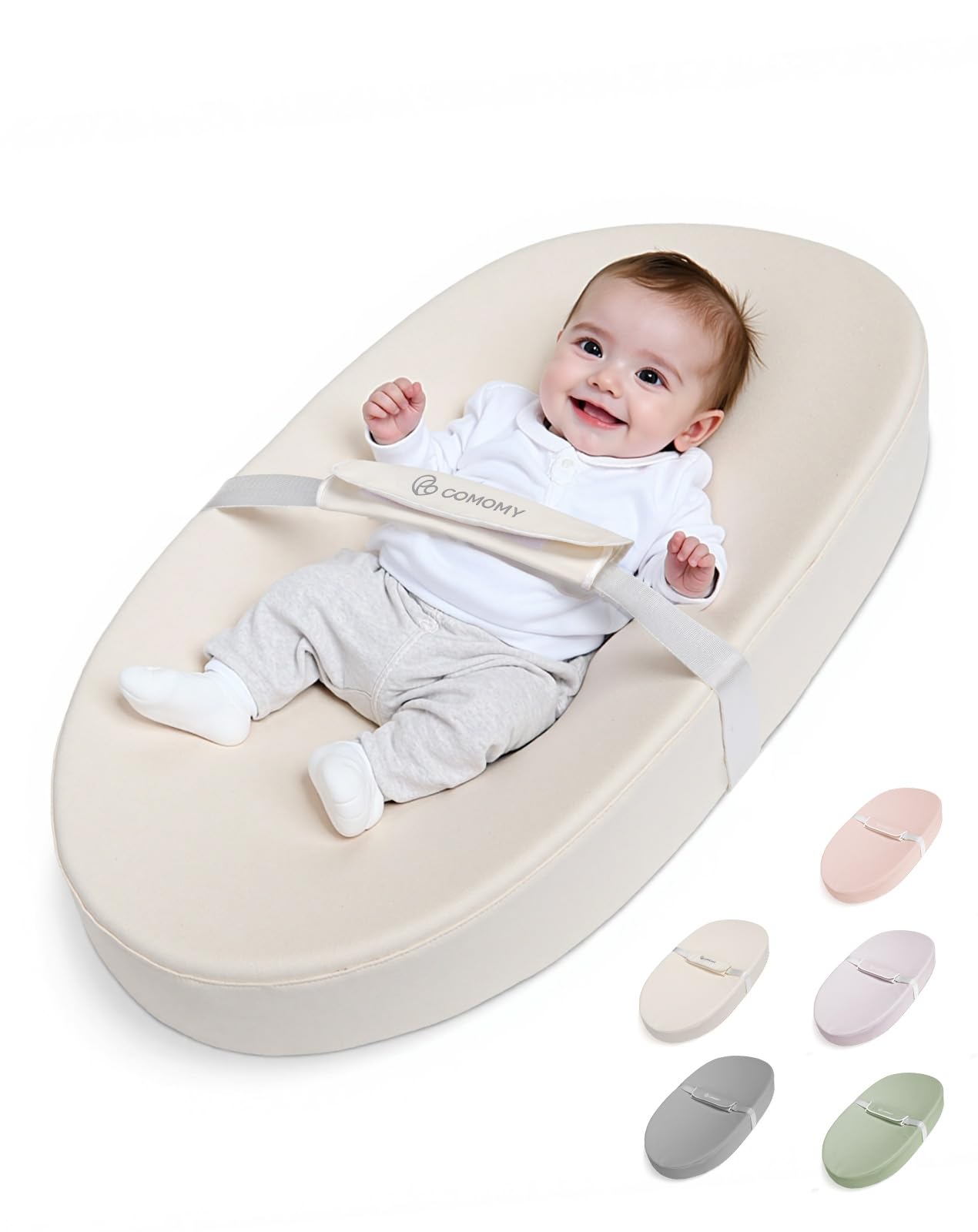 COMOMY baby changing pad with wipeable cover for easy cleanup after diaper changes