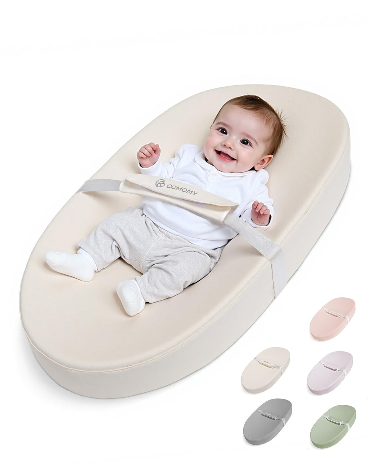 COMOMY baby changing pad with wipeable cover for easy cleanup after diaper changes