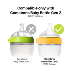 Comotomo Gen 2 fast flow nipple opening closeup reveals larger opening.