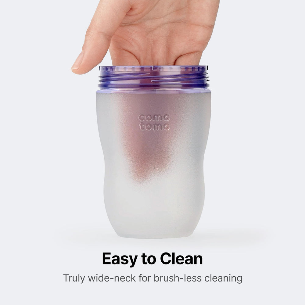 Comotomo Gen 2 wider base improves bottle stability.