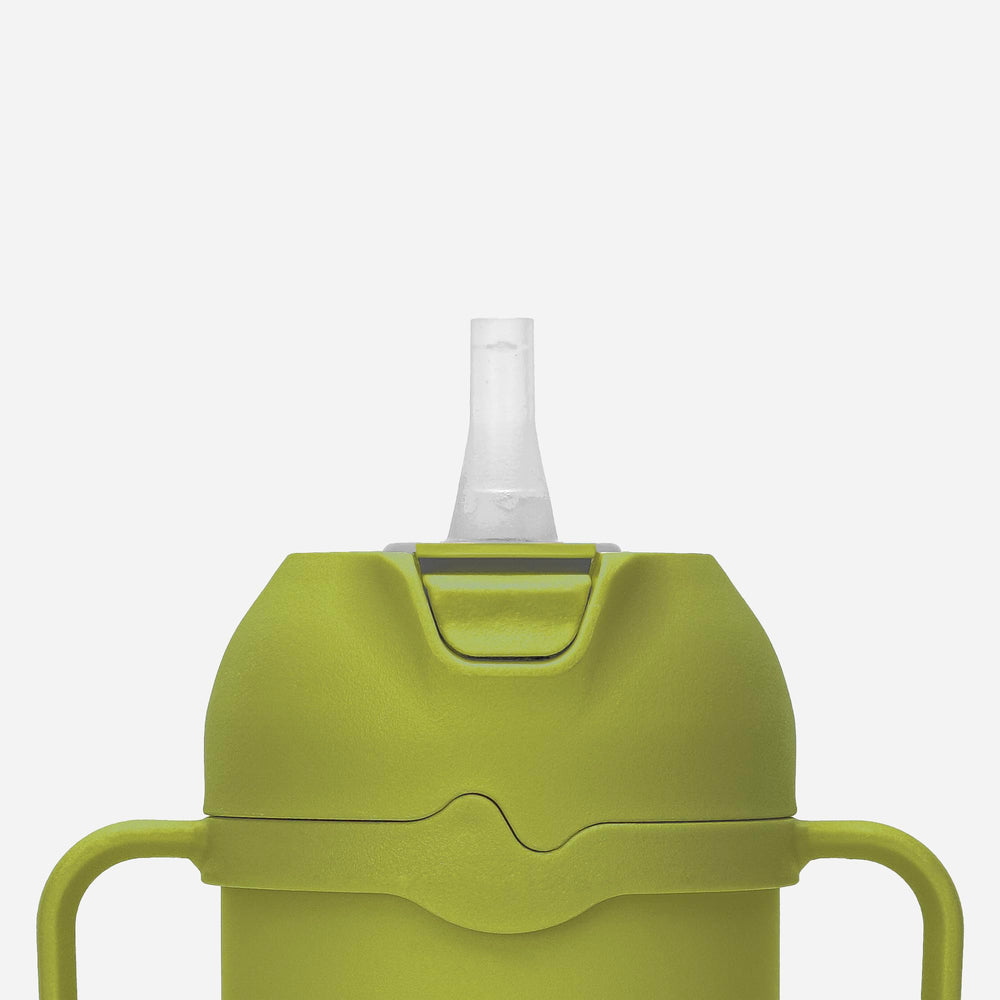 Comotomo Toddler Tumbler Green with silicone straw for kid friendly sipping
