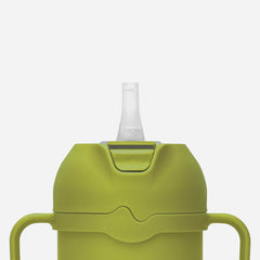 Comotomo Toddler Tumbler Green with silicone straw for kid friendly sipping