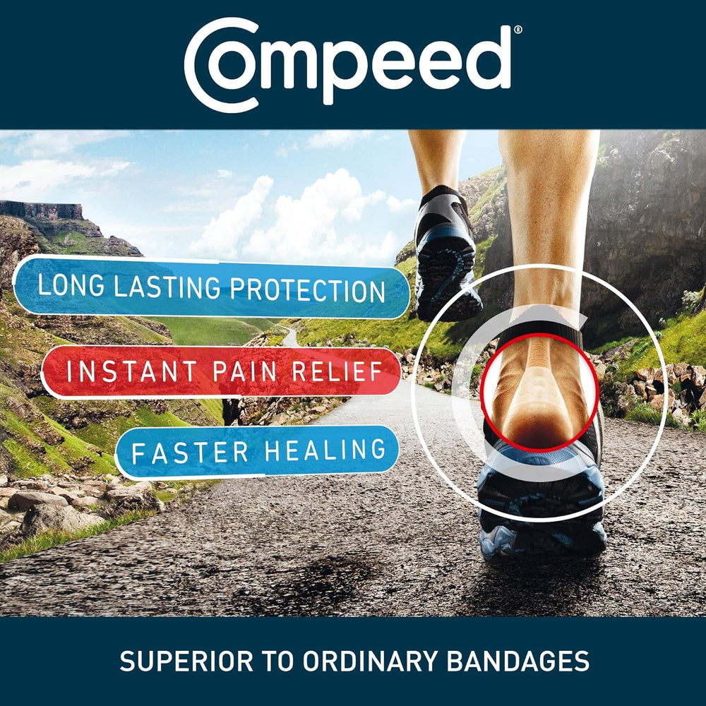 Compeed patches adhere for days, up to seven days, for extended protection