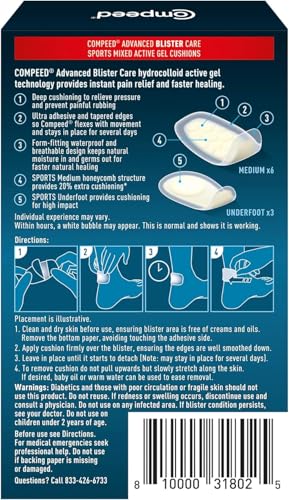 Compeed honeycomb design cushioning protects against rubbing