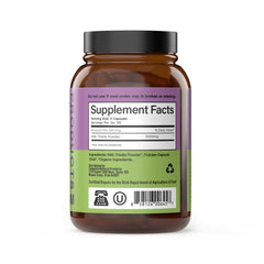Capsules inside a glass jar by Complete Natural Products for easy handling.