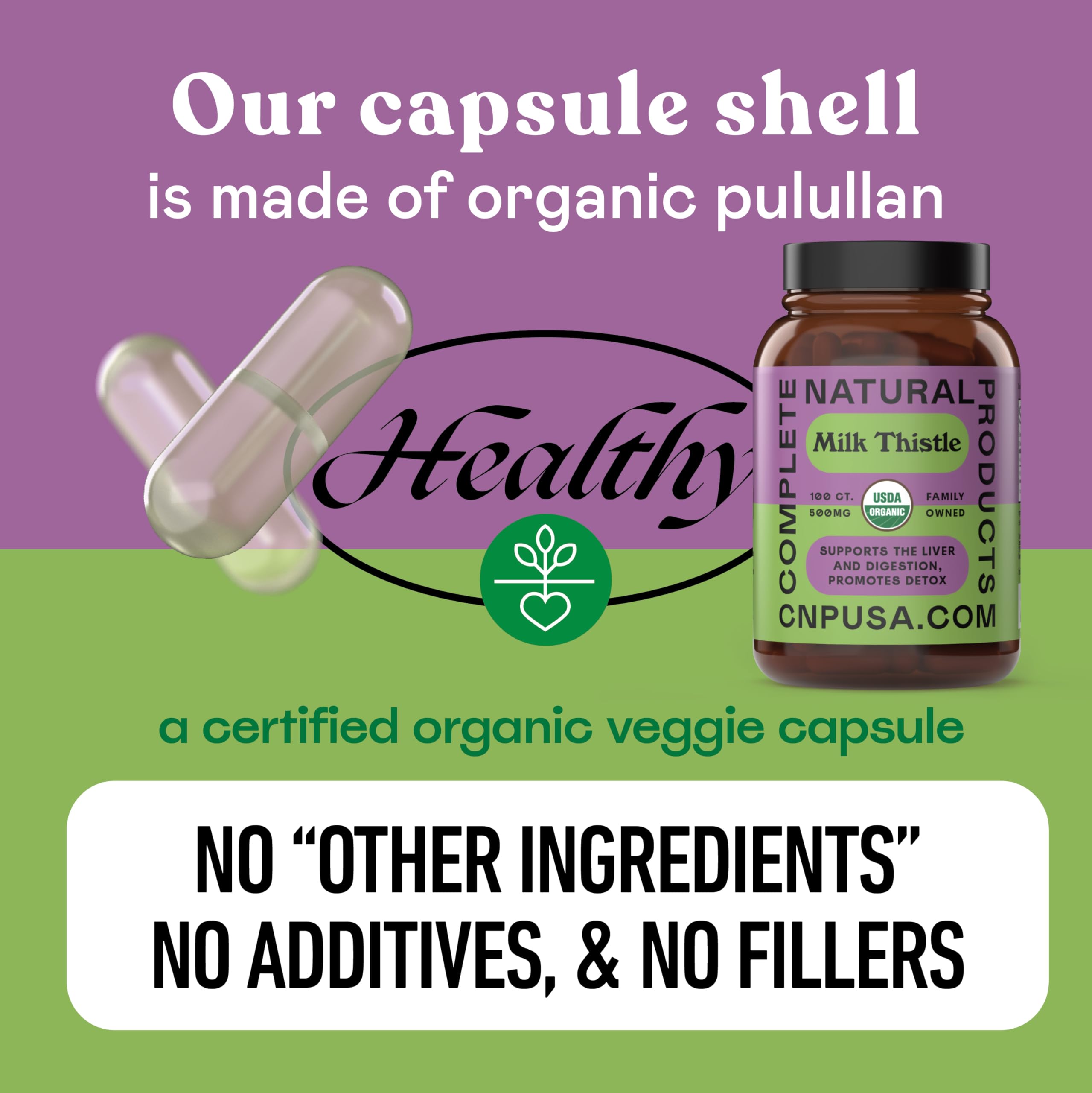 Made in USA facility badge from Complete Natural Products packaging.