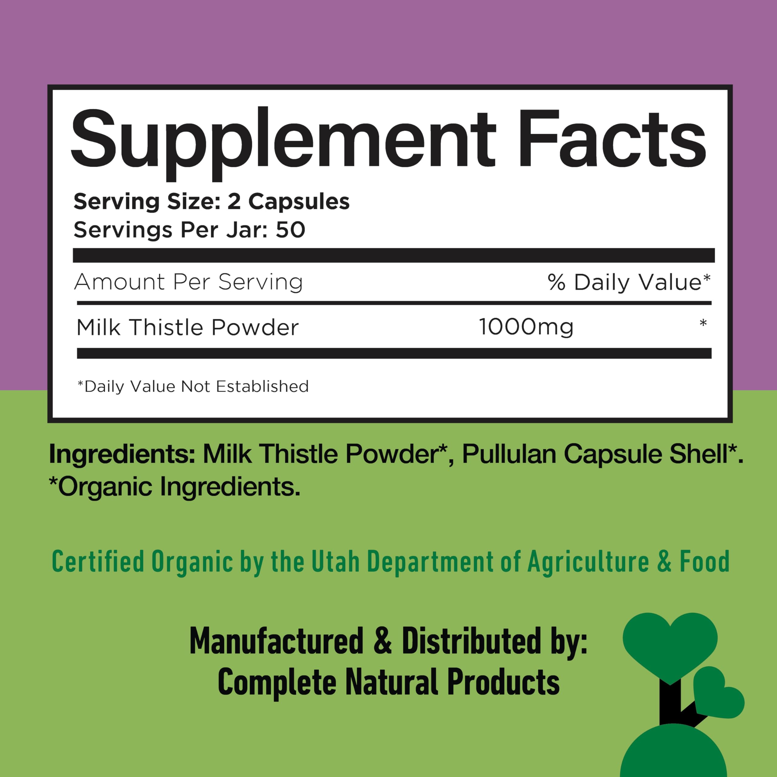 Non-GMO and gluten-free claim on Complete Natural Products label.