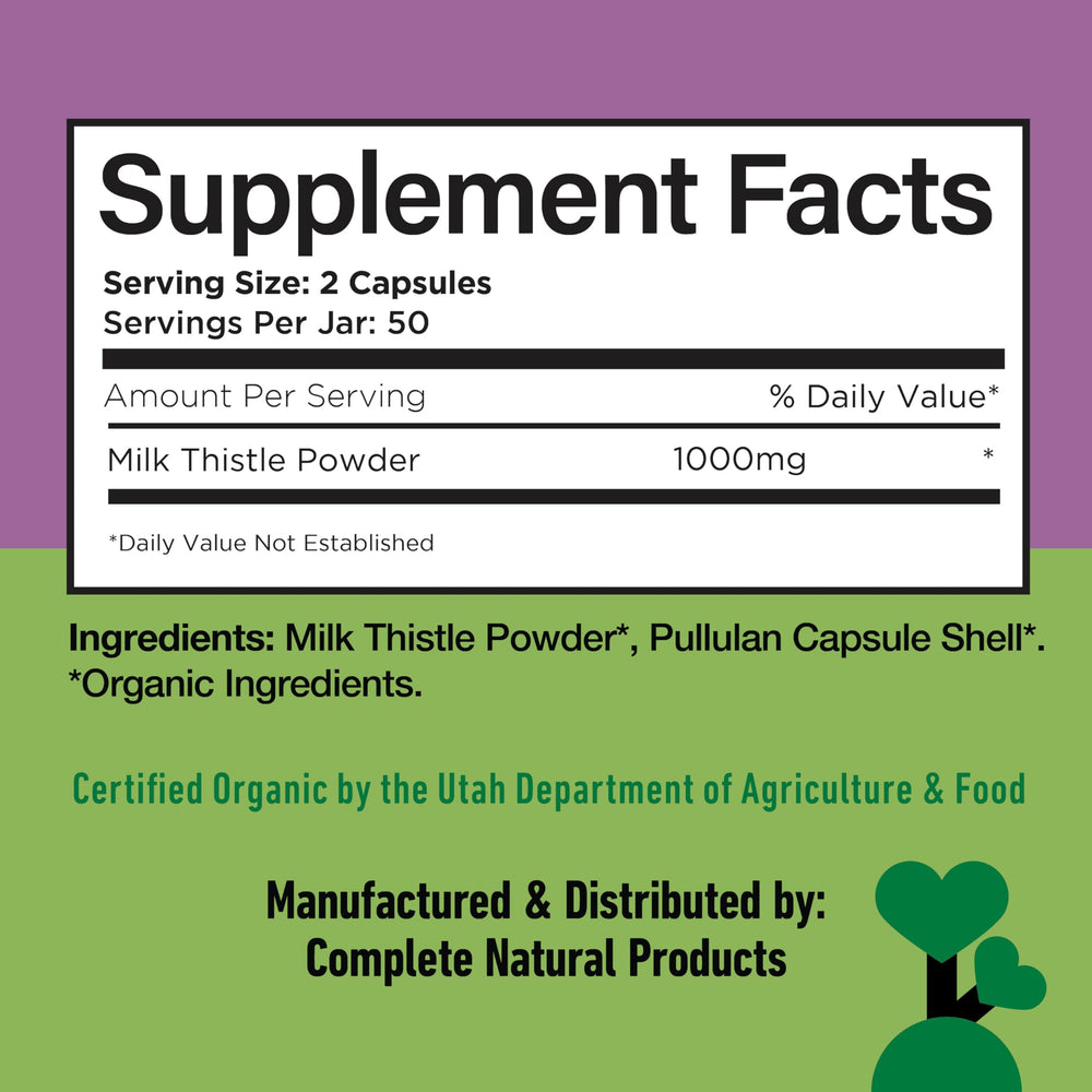 Non-GMO and gluten-free claim on Complete Natural Products label.