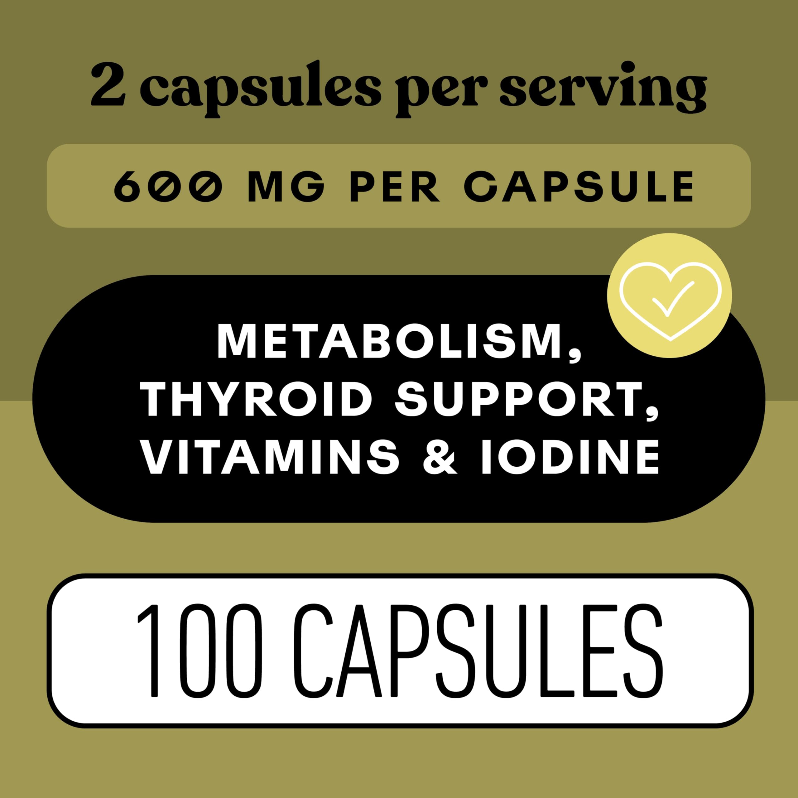 Complete Natural Products sea kelp capsules USA-made badge reflects quality and origin.