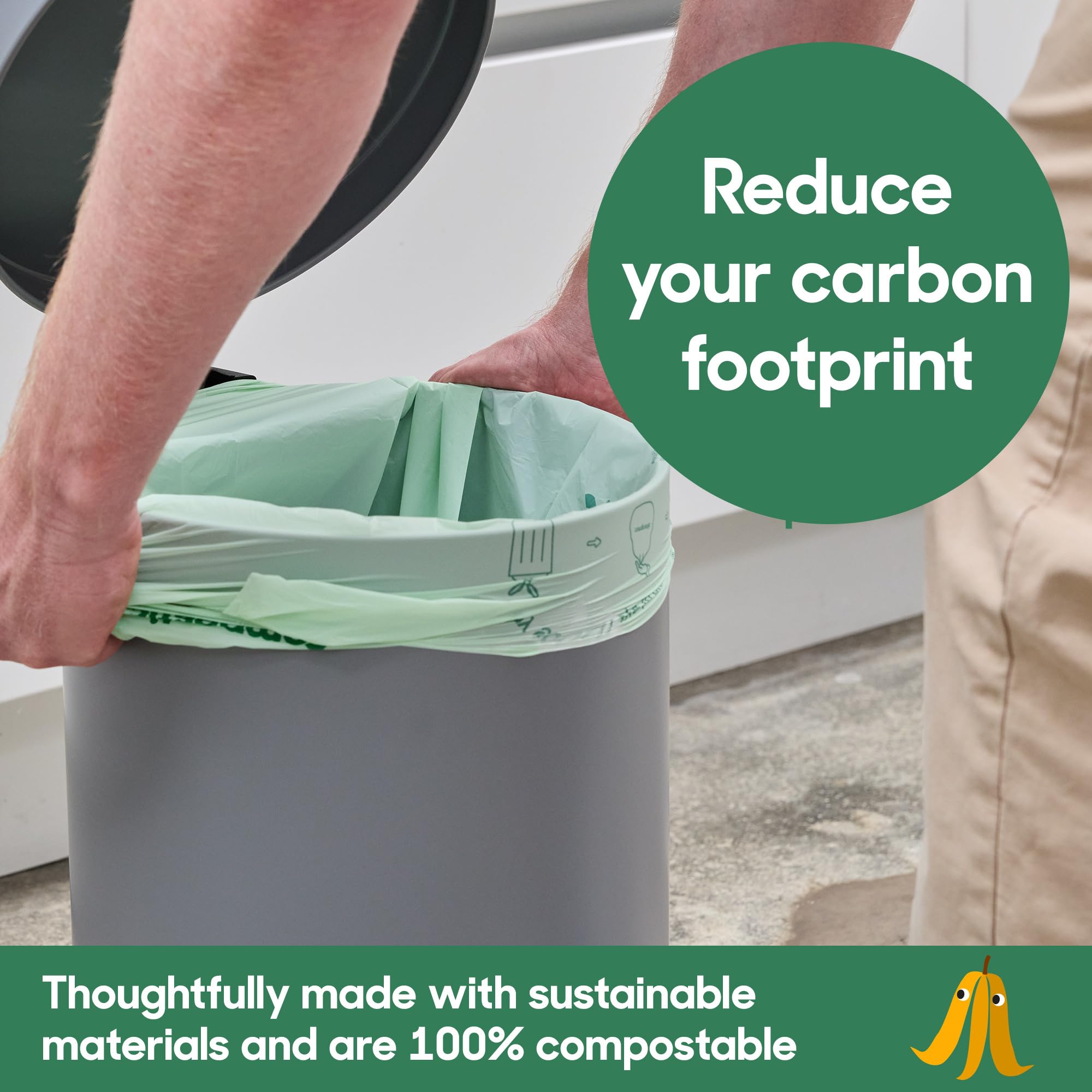 Compostic extra strong trash bags designed for heavy kitchen waste