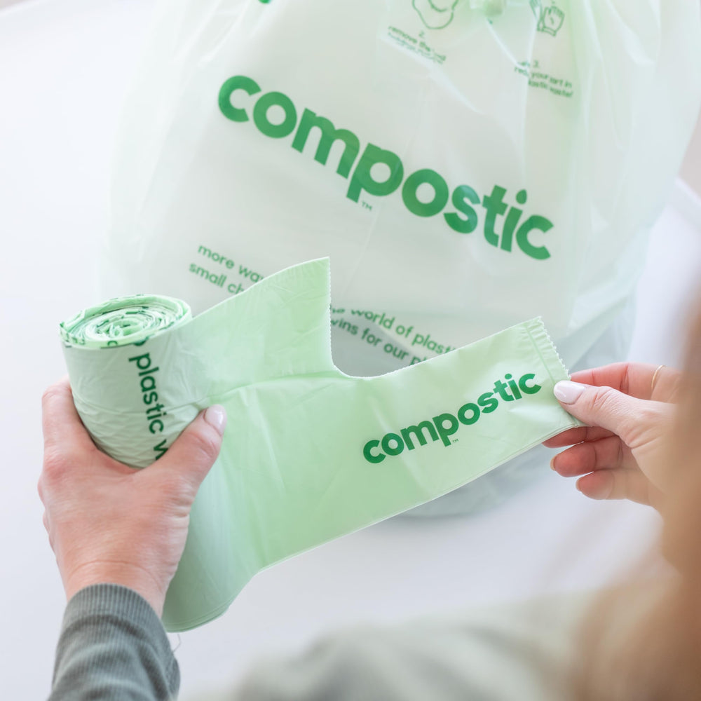Compostic worm-safe composting standards icon on packaging