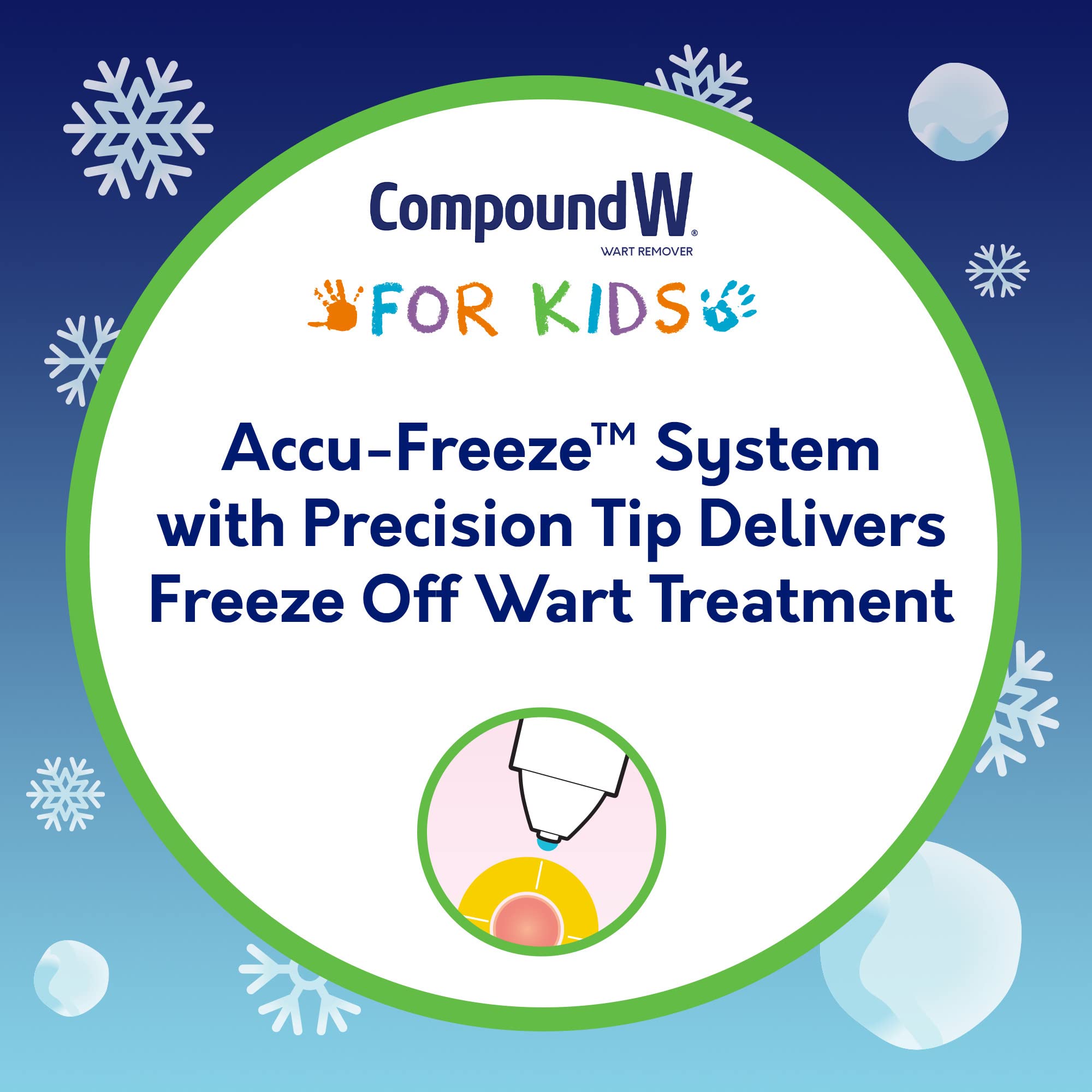 Freeze Off uses controlled freezing with a kid friendly design for wart targeting