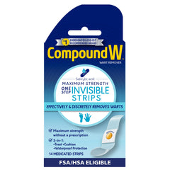 Compound W maximum strength invisible strip package for discreet wart treatment