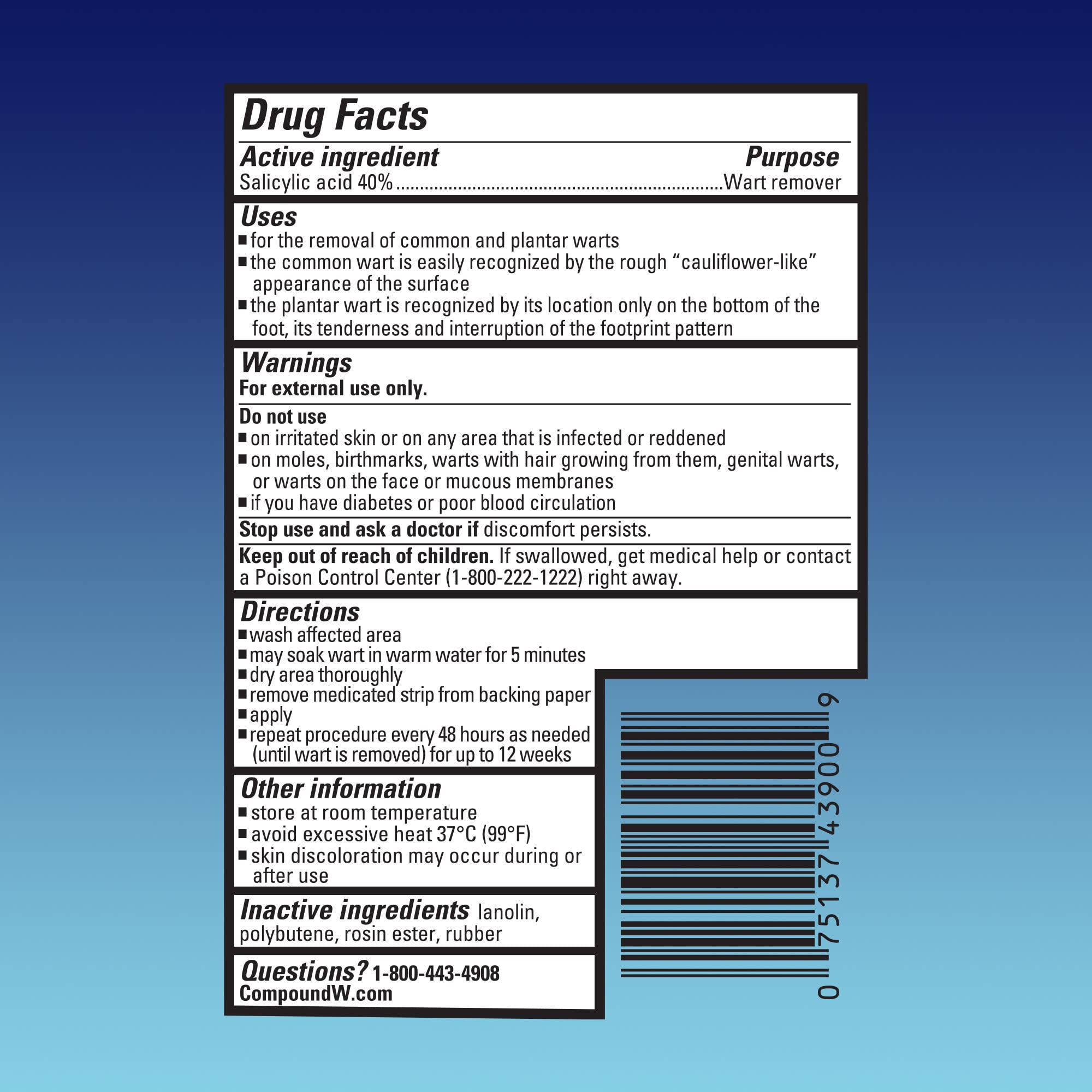 Salicylic-acid centre focus emphasizes fast-acting medication inside the strip