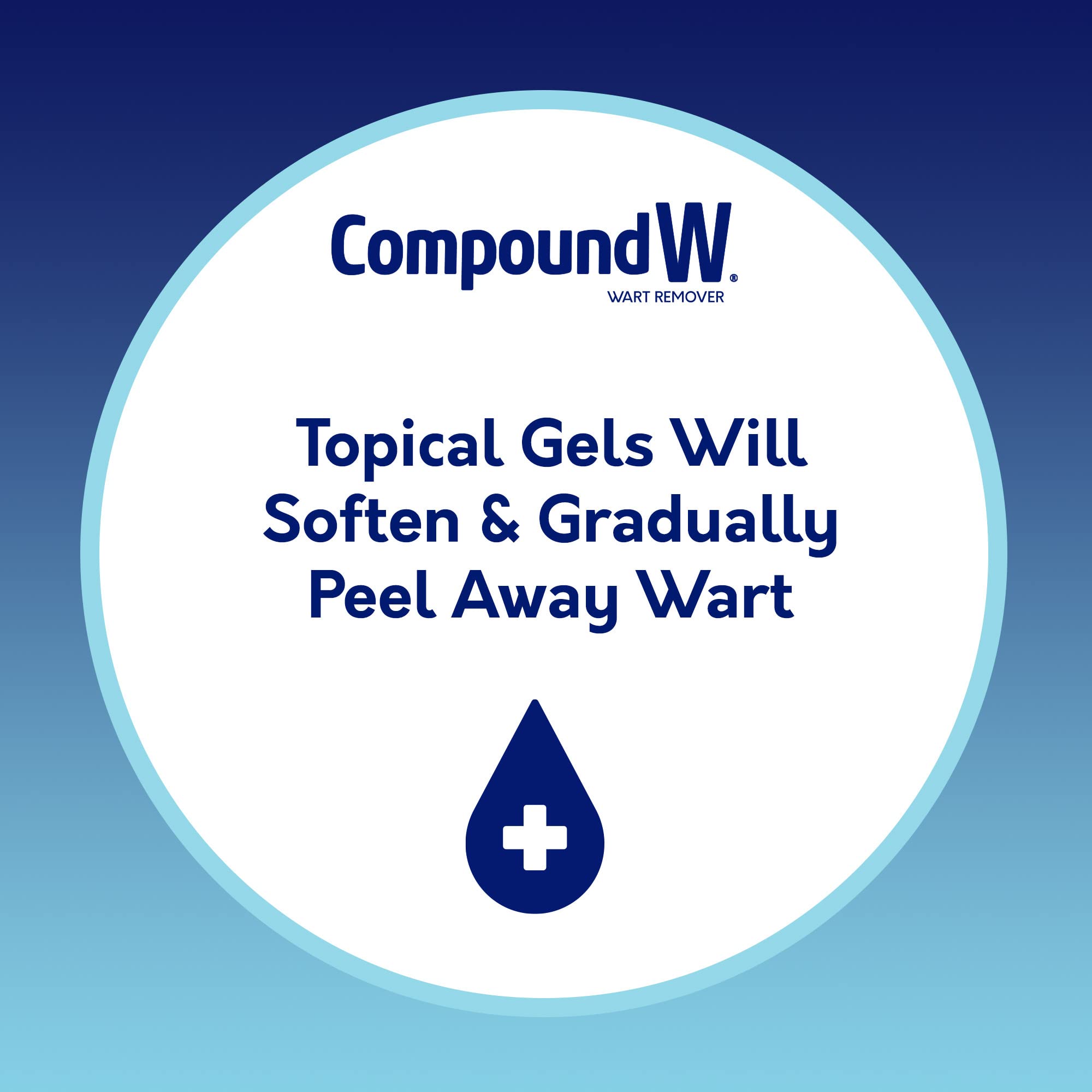 Close-up of Compound W label highlighting salicylic acid formula for softening wart tissue.