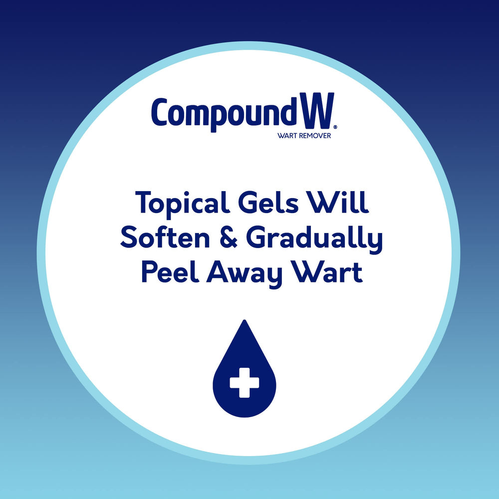 Close-up of Compound W label highlighting salicylic acid formula for softening wart tissue.