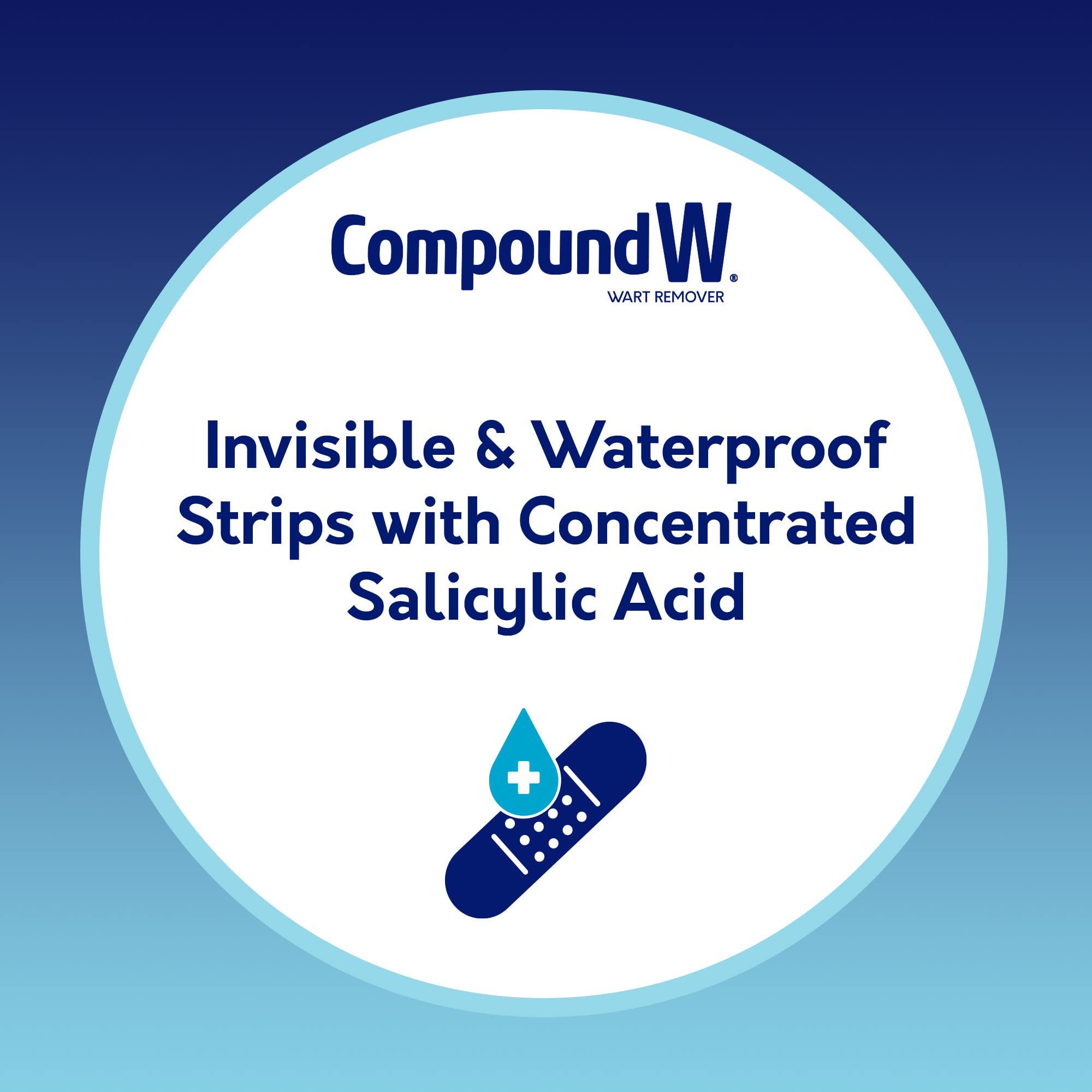 Compound W wart remover strip on hand shows easy, portable treatment