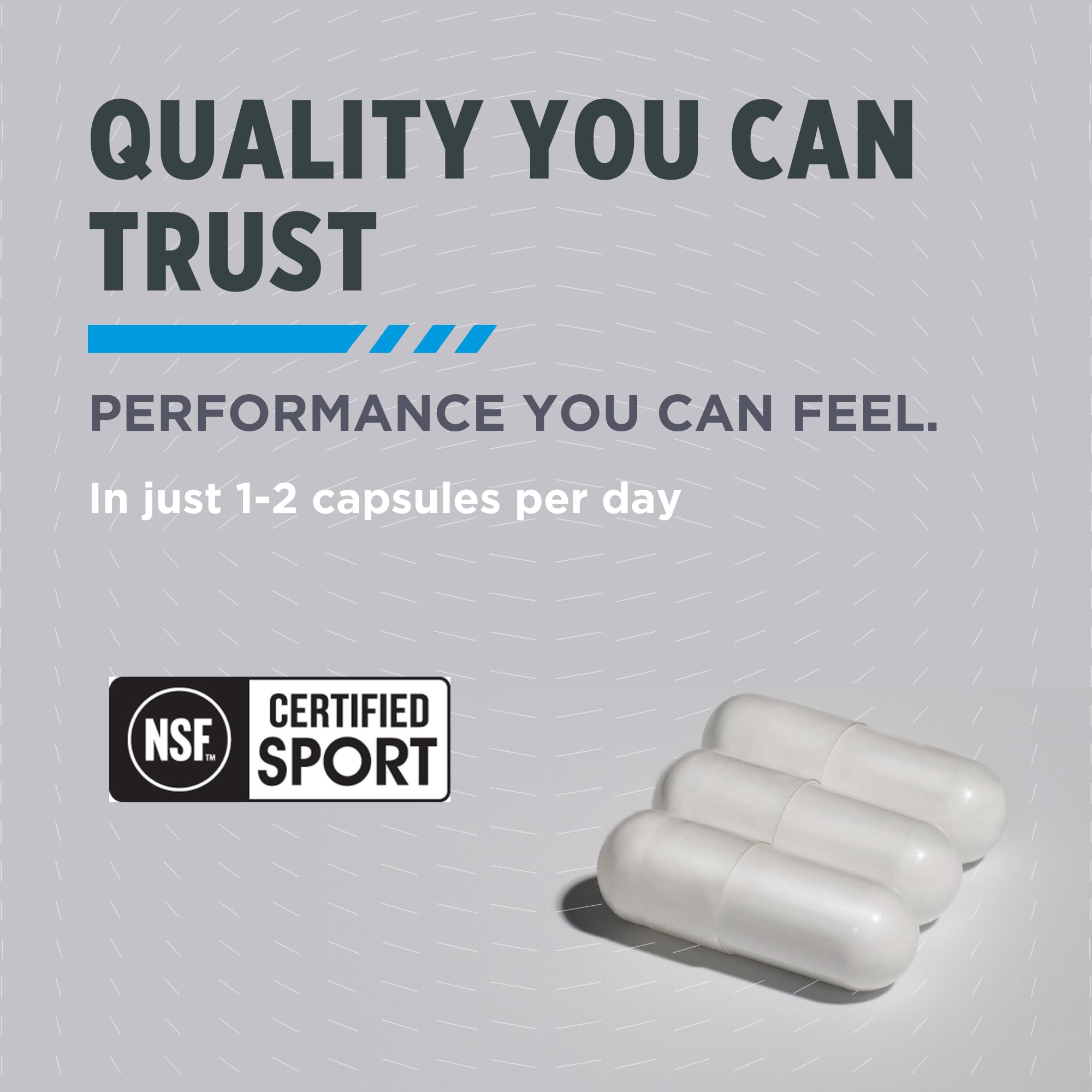CON-CRET Creatine HCl capsules NSF-certified stamp assures standards.