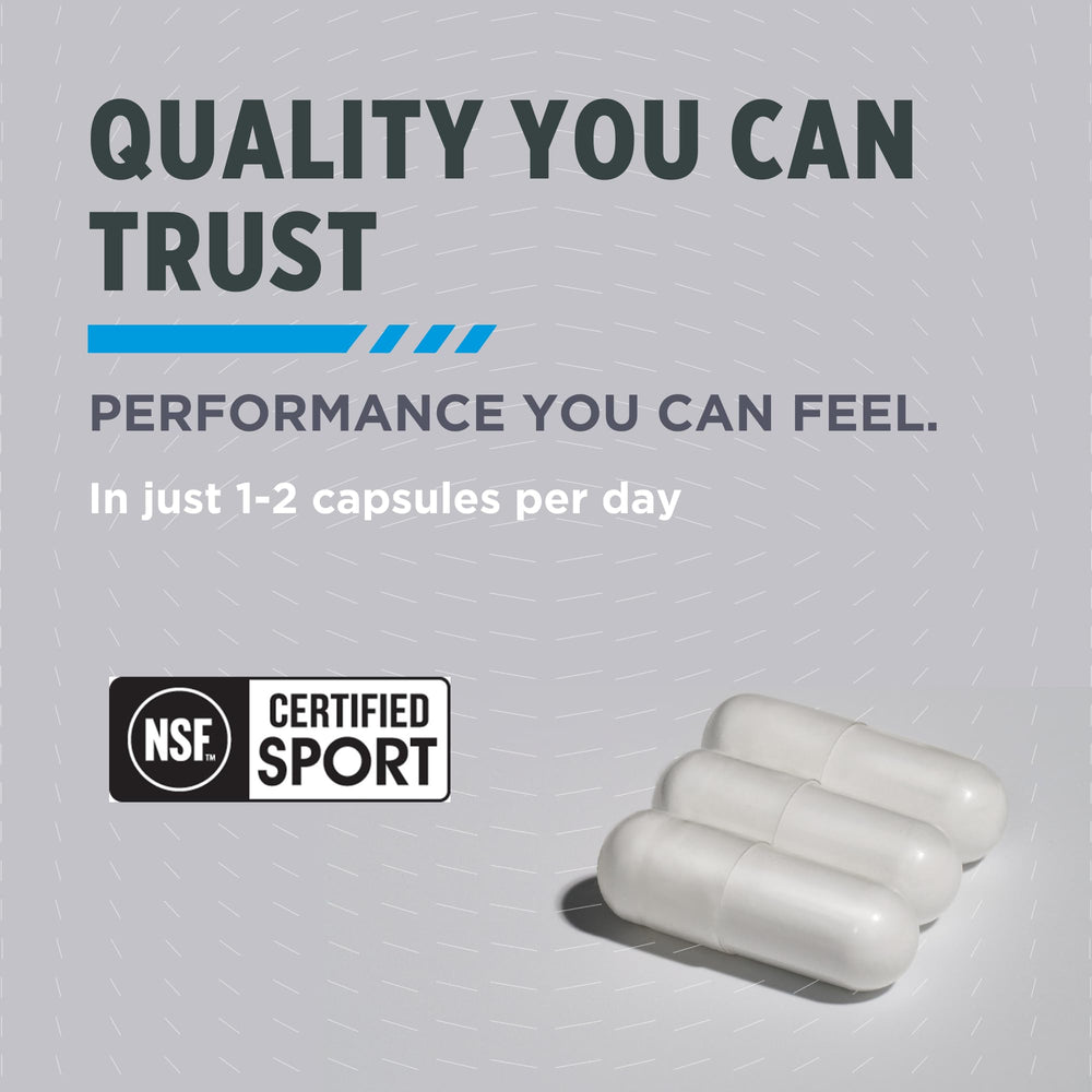 CON-CRET Creatine HCl capsules NSF-certified stamp assures standards.