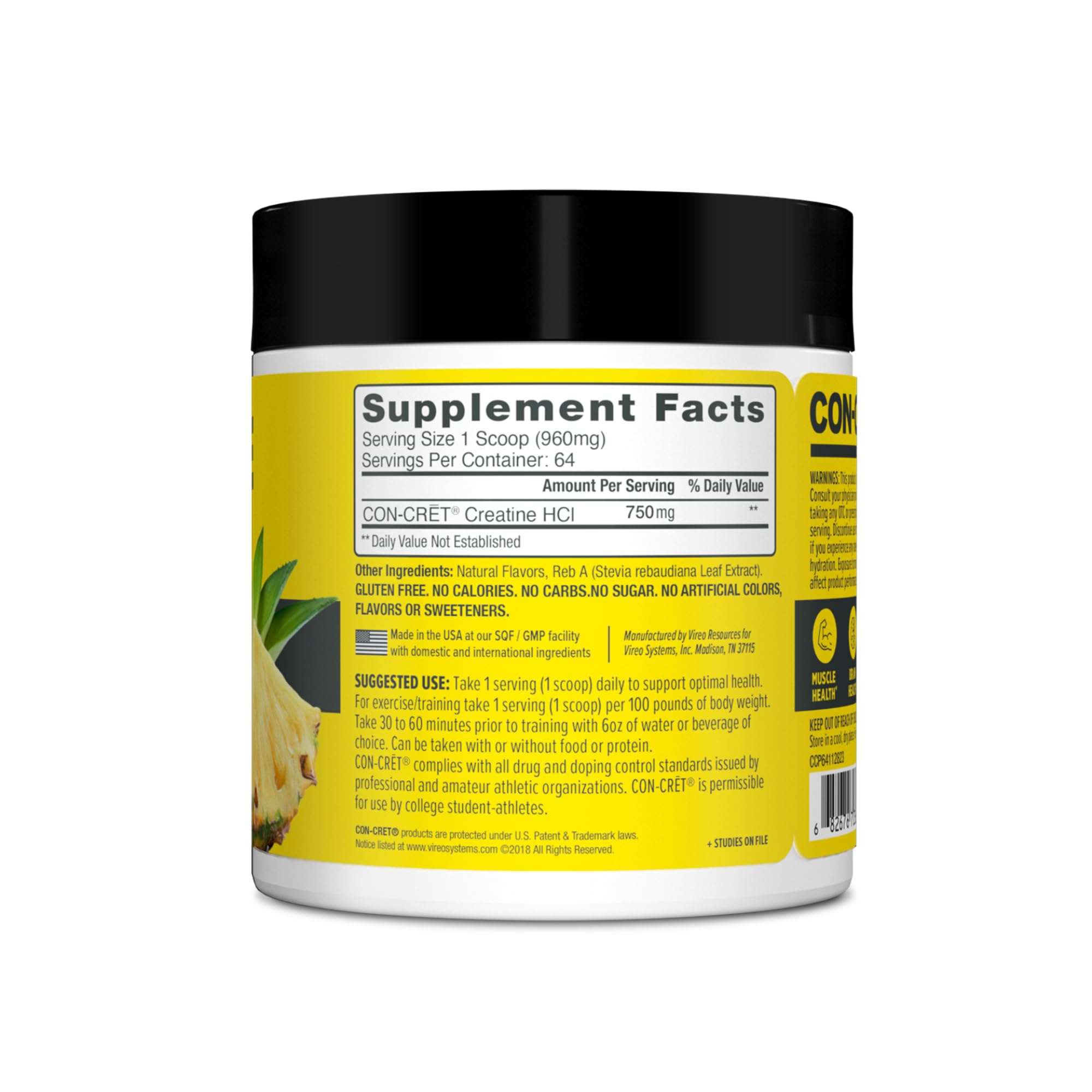 Pouring CON-CRET powder into a glass reveals fast solubility and clean blend.