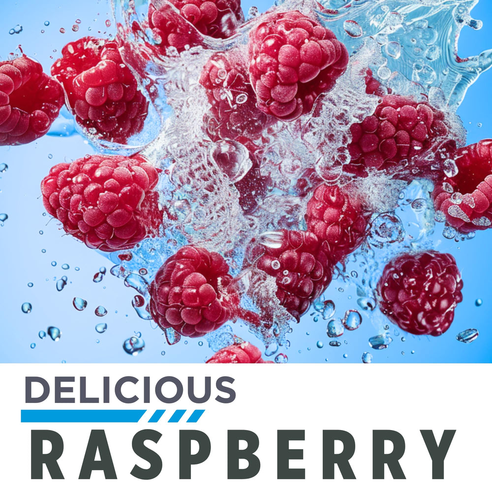CON-CRET Raspberry Creatine HCl powder mixed in glass, clear and clump-free.