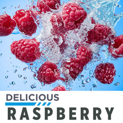 CON-CRET Raspberry Creatine HCl powder mixed in glass, clear and clump-free.