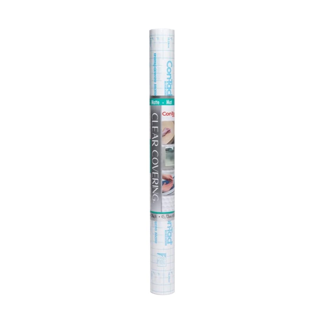Con-Tact Brand Creative Clear Covering on a pantry shelf provides privacy with light.