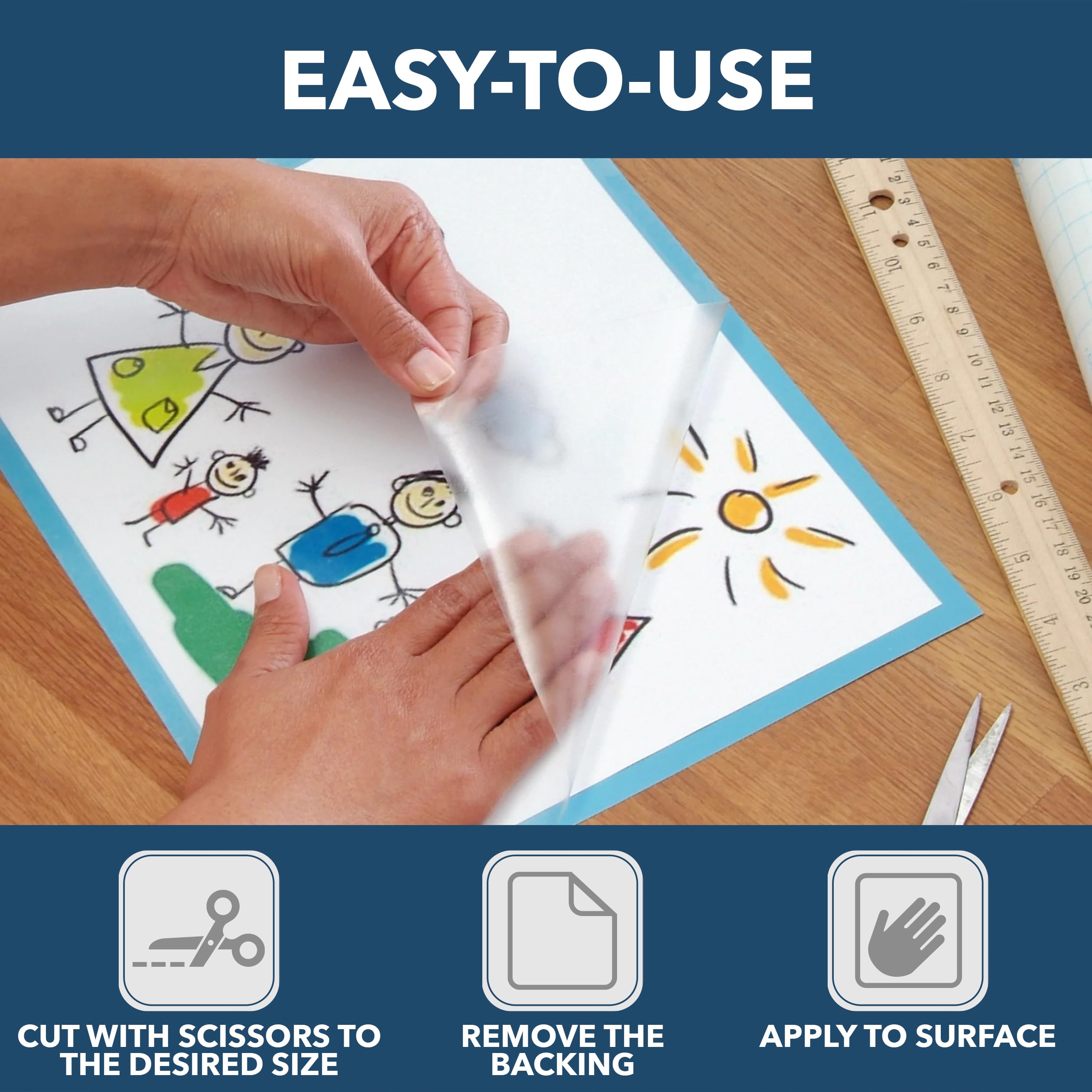 Con-Tact Brand waterproof liner preserves surfaces and resists stains, easy to wipe away.