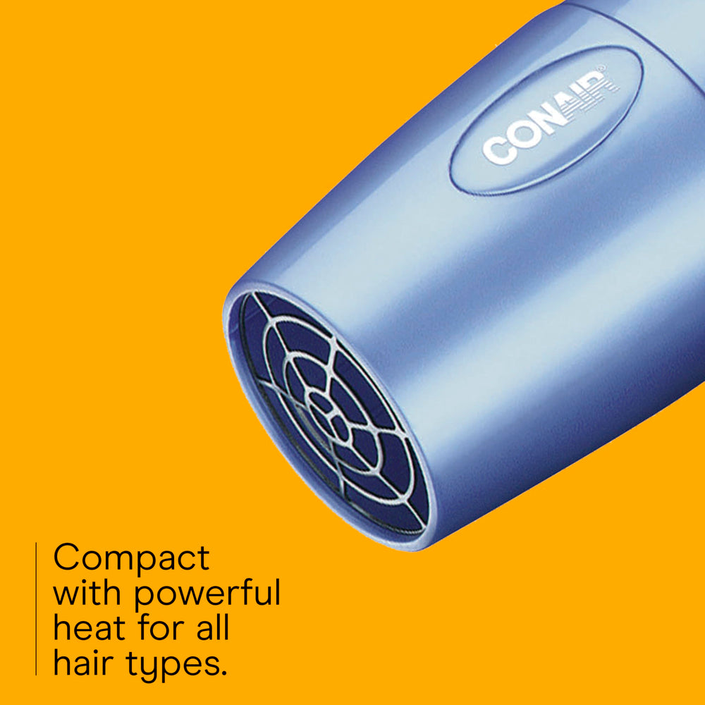 Conair travel dryer 1600W motor delivers quick drying.