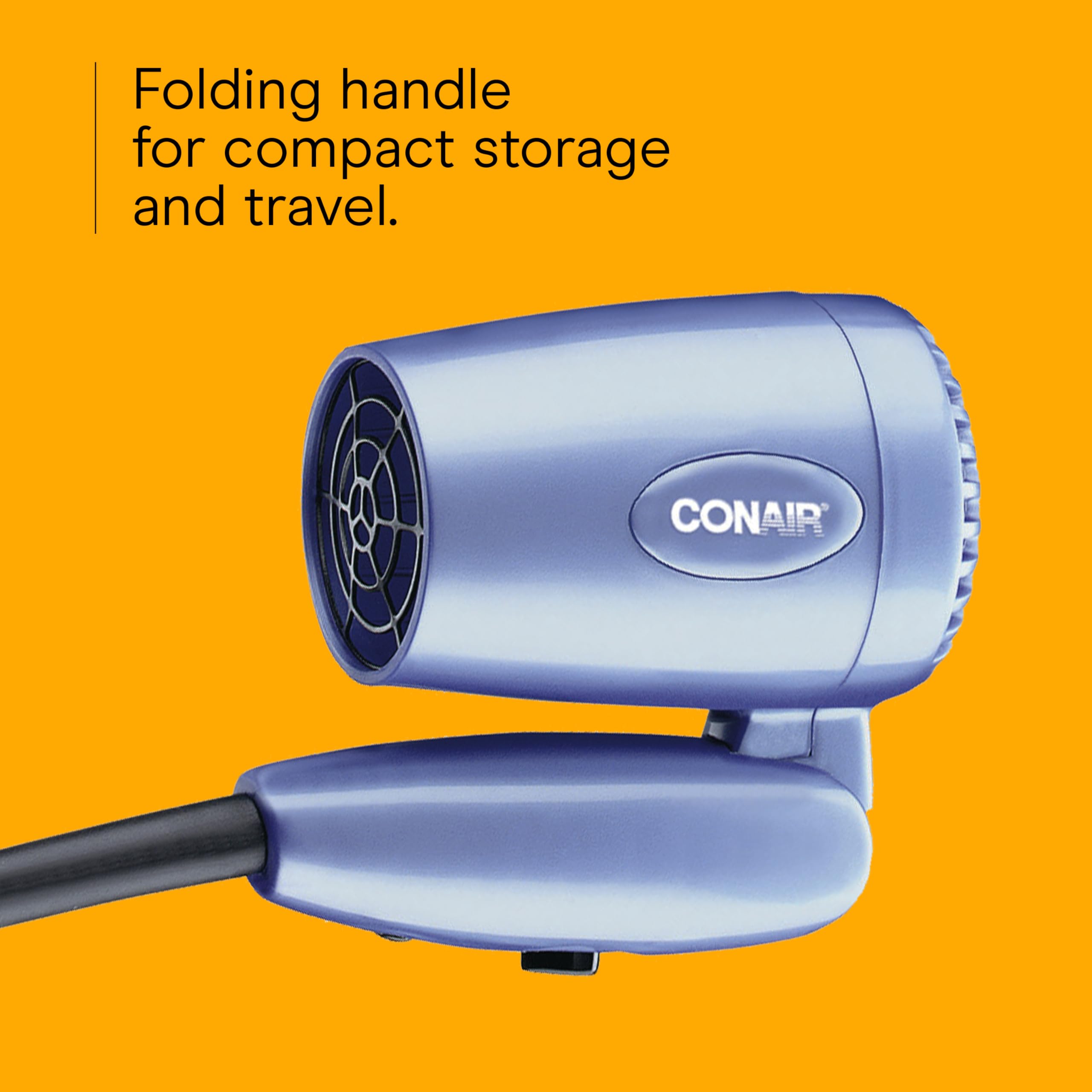 Conair travel dryer provides frizz-free drying for a smooth finish.