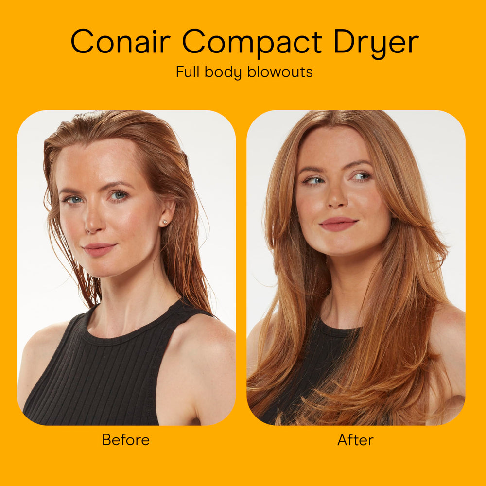Conair travel dryer ready for quick touch-ups before outings.