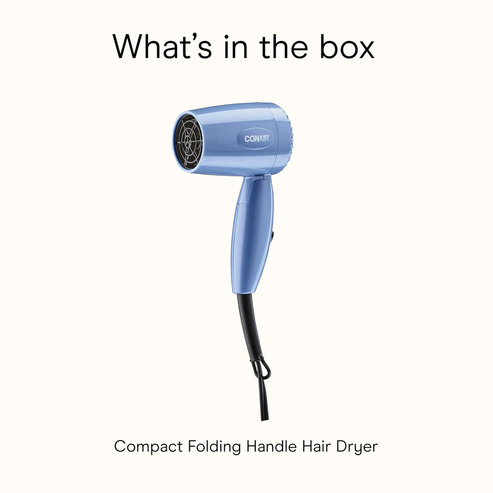 Conair blue travel dryer finish signals a reliable travel companion.