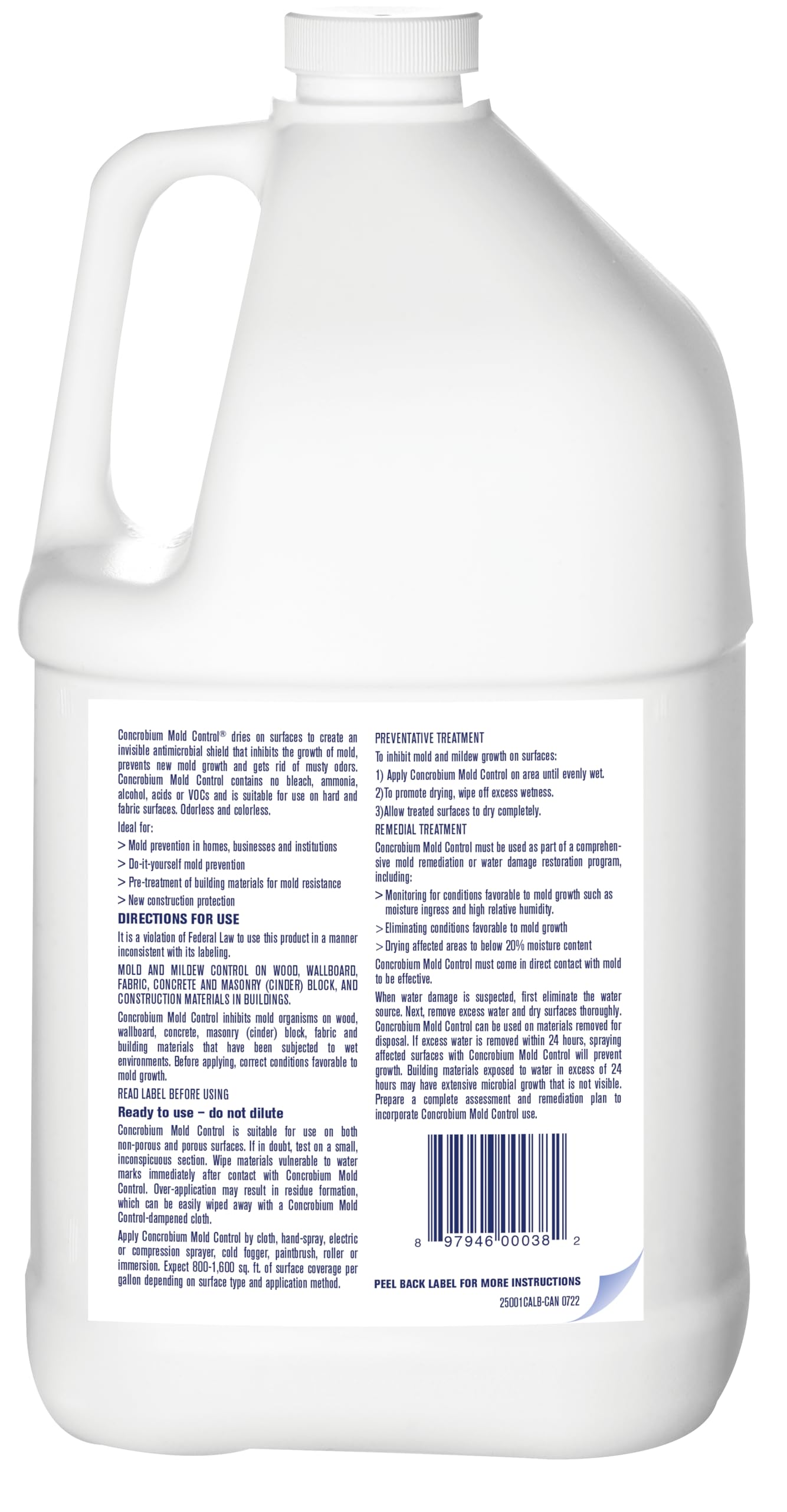 Concrobium Mold Control packaging provides clear labeling for safe storage