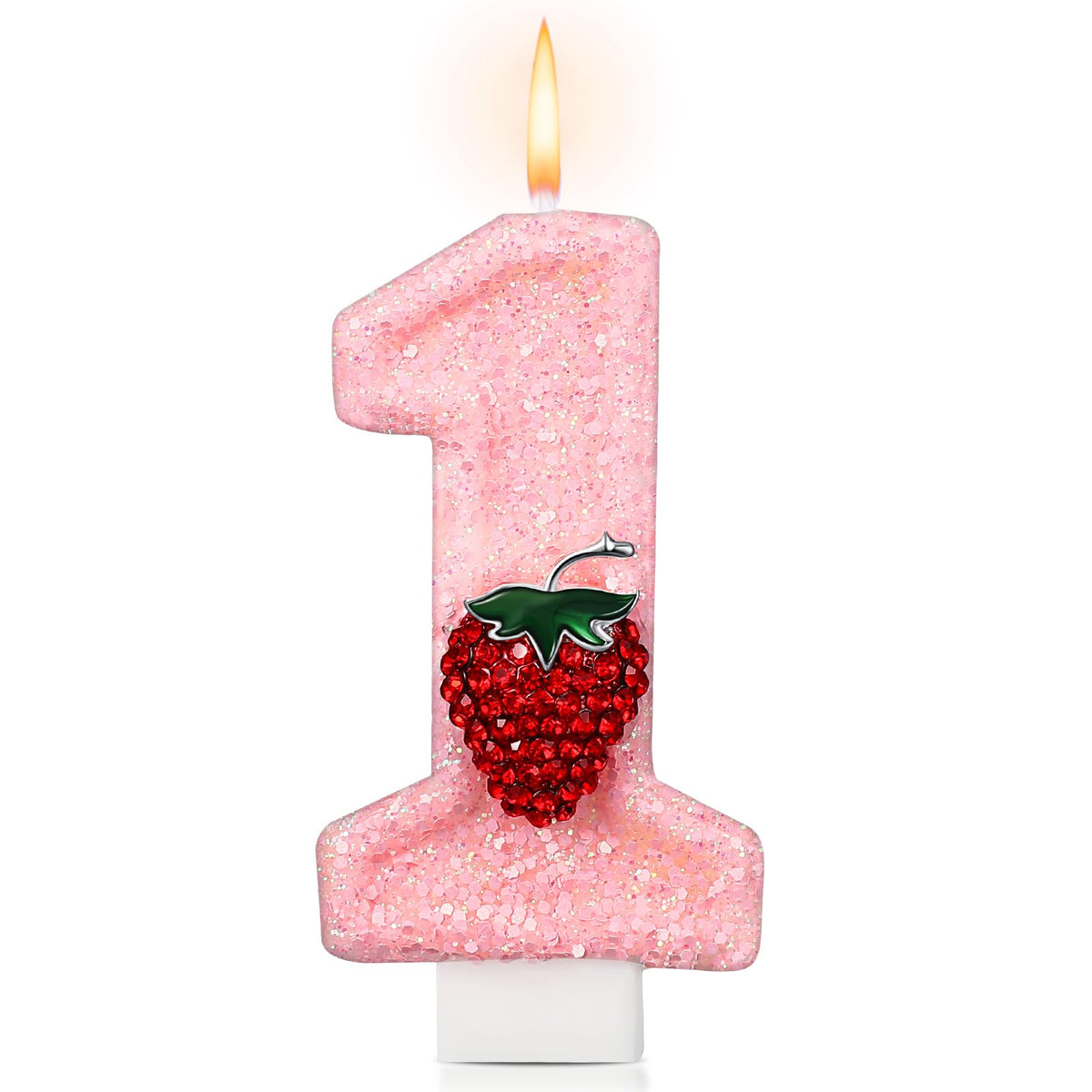 Conelist Strawberry 1 Candle cake topper for first birthdays adds festive appeal
