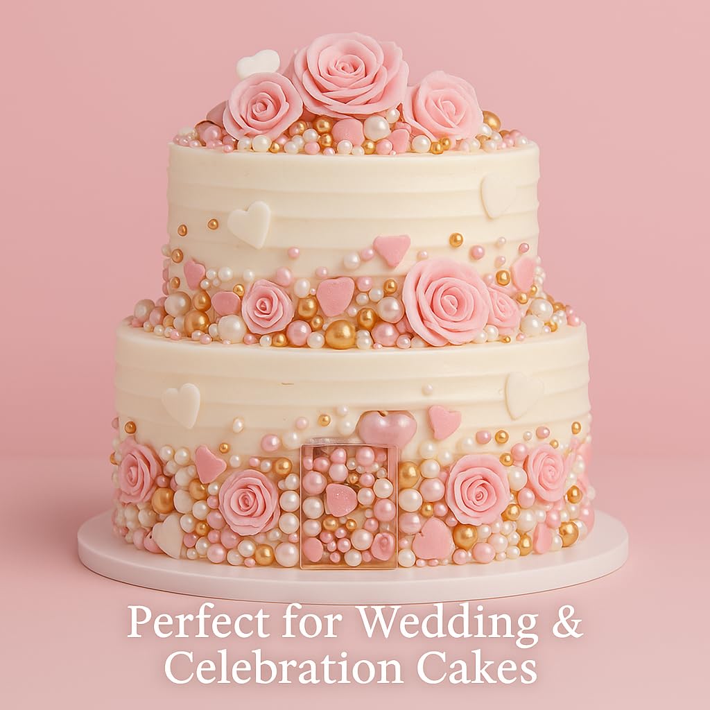 Confect white pearls sprinkles offer a refined touch on frostings